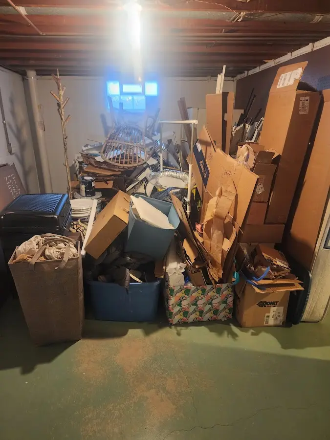 Roll-off dumpster container at job site for Yard Waste Dumpster Rental in Haledon